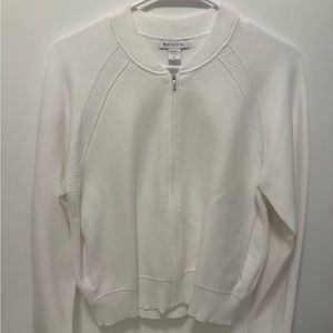 Athleta Advantage White Zip-Up Sweater